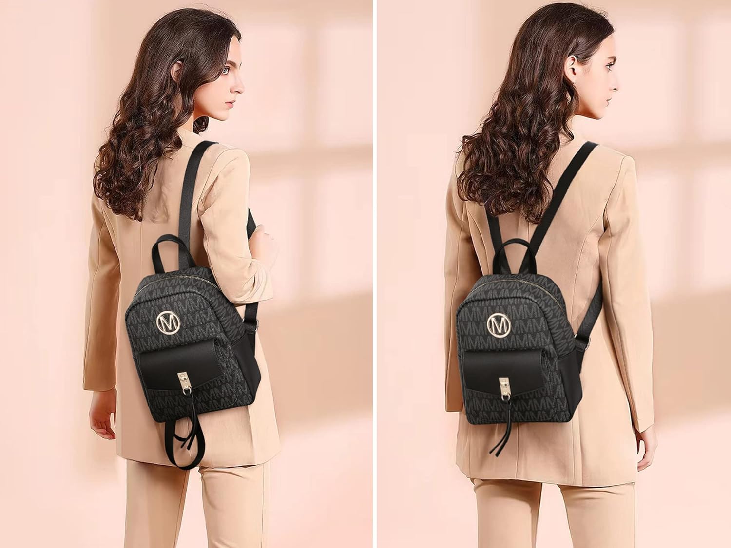 MKP Ladies Small Backpack Purse for Women Fashion Daypacks Purse Shoulder Bag with Charm Tassel - Image 2