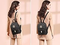 Vista 2 de MKP - Mochila pequeña para mujer, bolso de hombro con borla y dije, Negro -, Mochilas Daypack