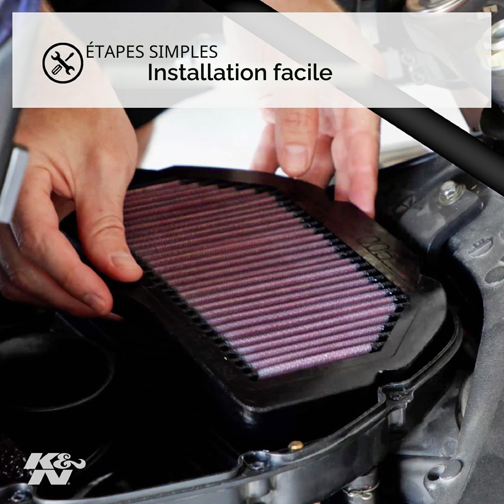 K&N Filtre à air de remplacement compatible avec Indian Chief Classic 2014-2016 (PL-1814)