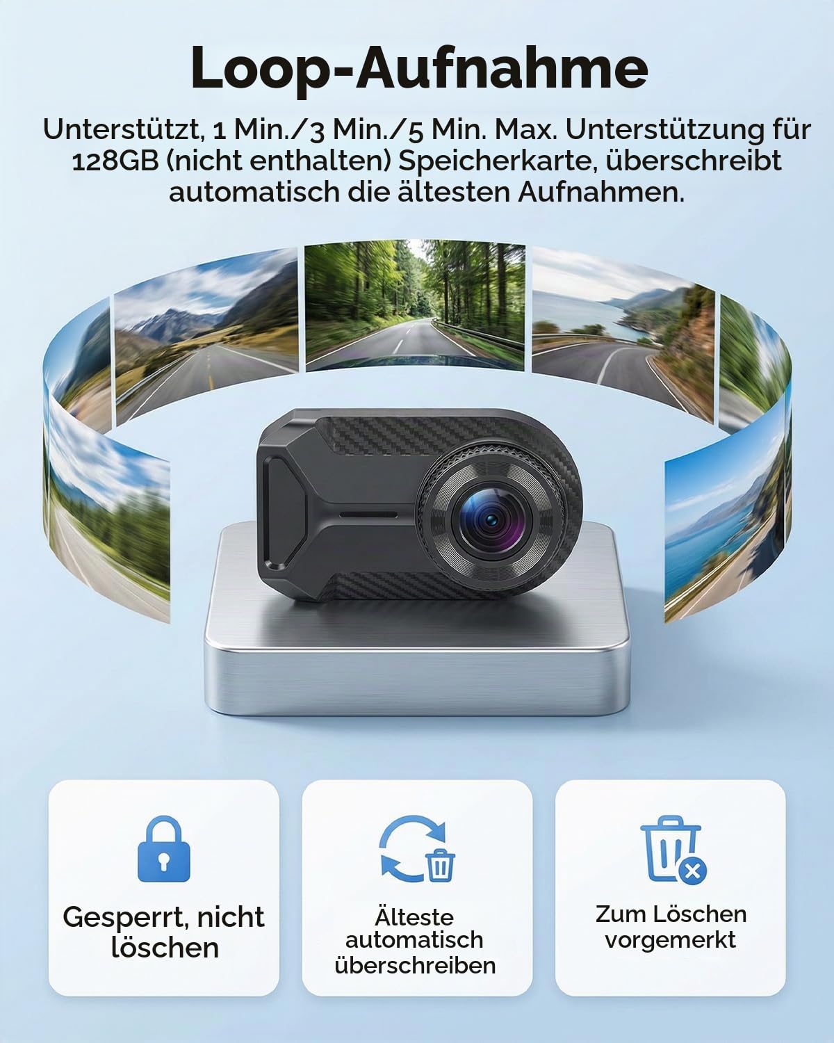SIXWIN 1080P Motorrad Dashcam, WiFi & App Motorradkamera mit Farb-Nachtsicht, Schleifenaufzeichnung,IP66 Wasserdicht Motorrad Autokamera und Weitwinkel