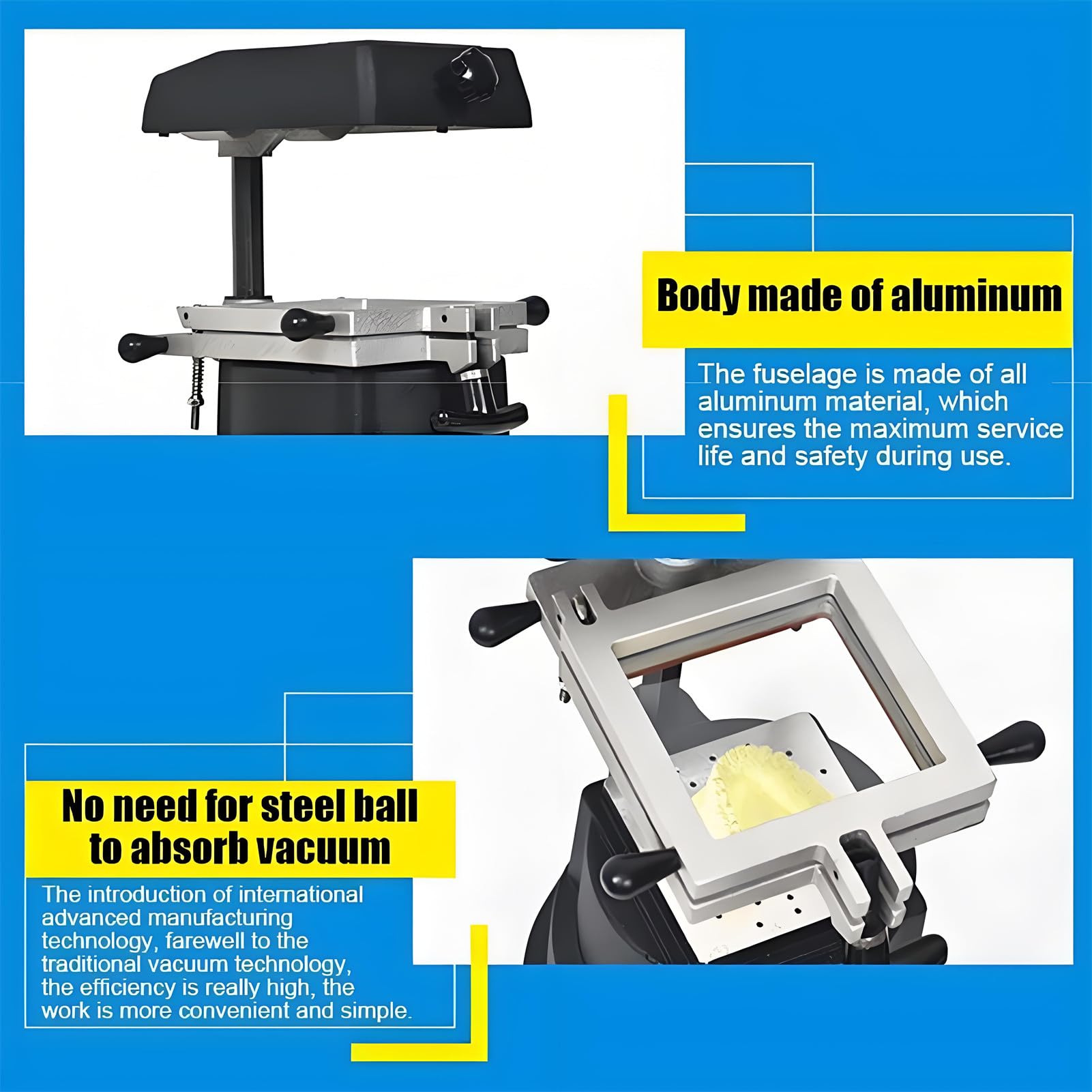 Machine de thermoformage Dentaire sous Vide 1200 W, Moulage Automatique pour plaques de Contention, protège-Dents et couronnes - Utilisation en Laboratoire et en Clinique