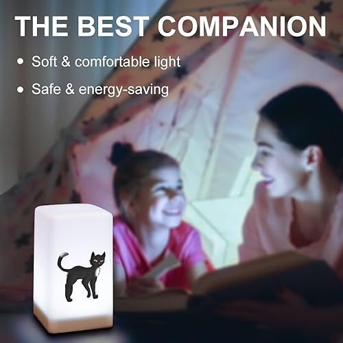 Miniatura 5 de Black Cat Warrior - Lámpara de mesita de noche portátil pequeña para sala de estar, dormitorio, decoración, tamaño único