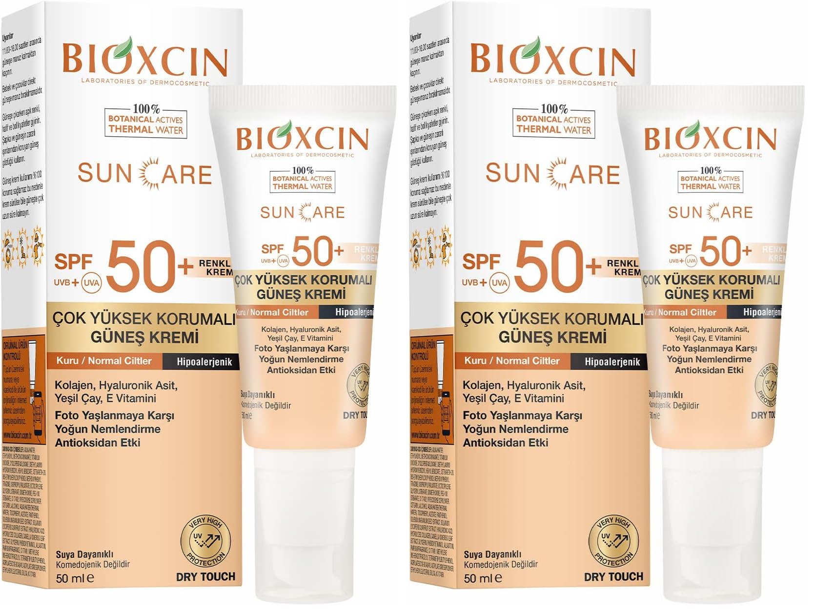 Bioxcin Sun Care Çok Yüksek Korumalı Kuru Ciltler Için Renkli Güneş Kremi Tinted Spf 50+ 50 ml (2 paketi)