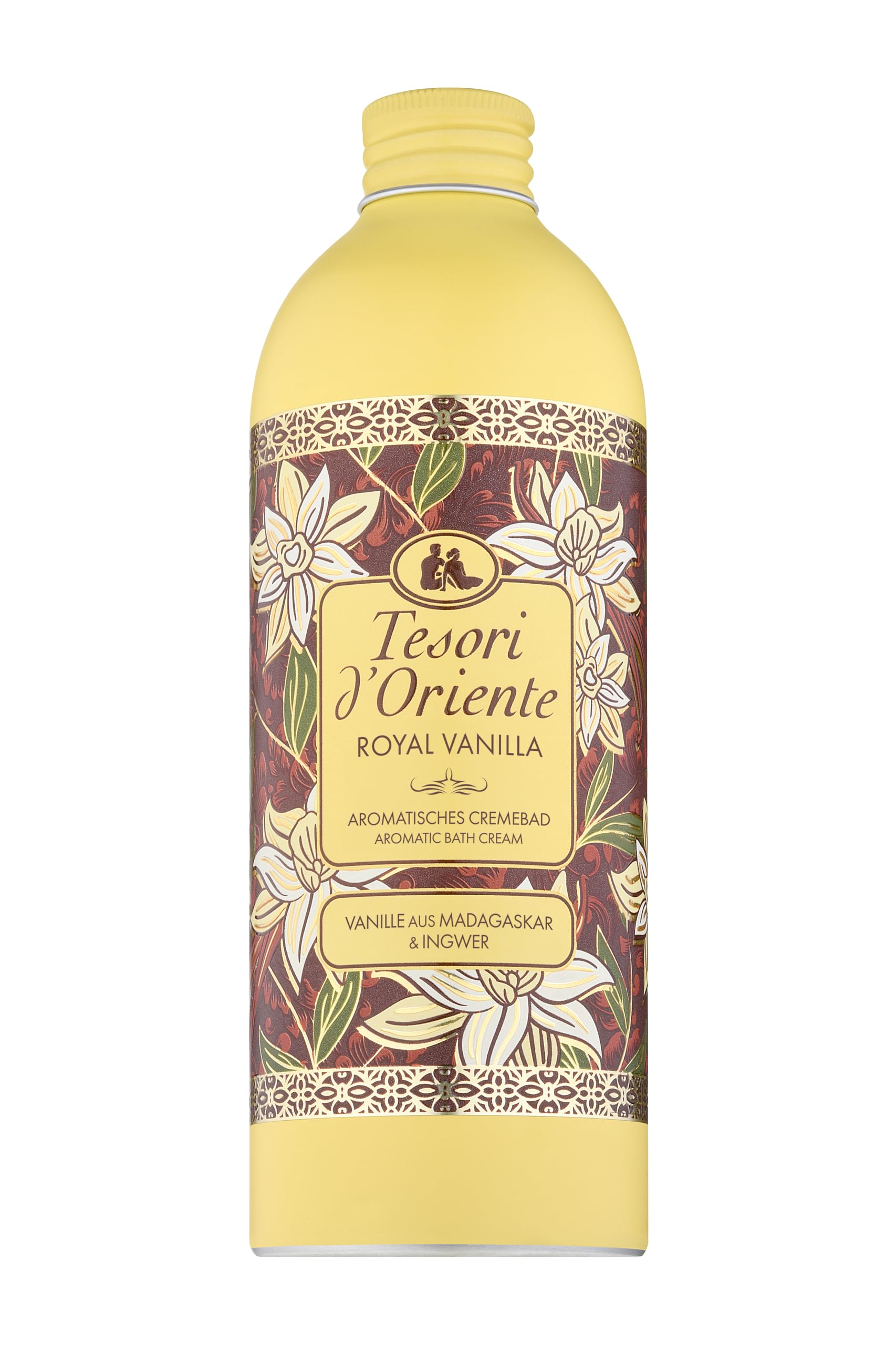 Tesori d'Oriente Kremowa kąpiel "Royal Vanilla" | aromatyczna kąpiel kremowa z wanilią z Madagskaru i imbiru | kremowa kąpiel do pielęgnacji ciała | rytuał dla ciała i zmysłów | 500 ml