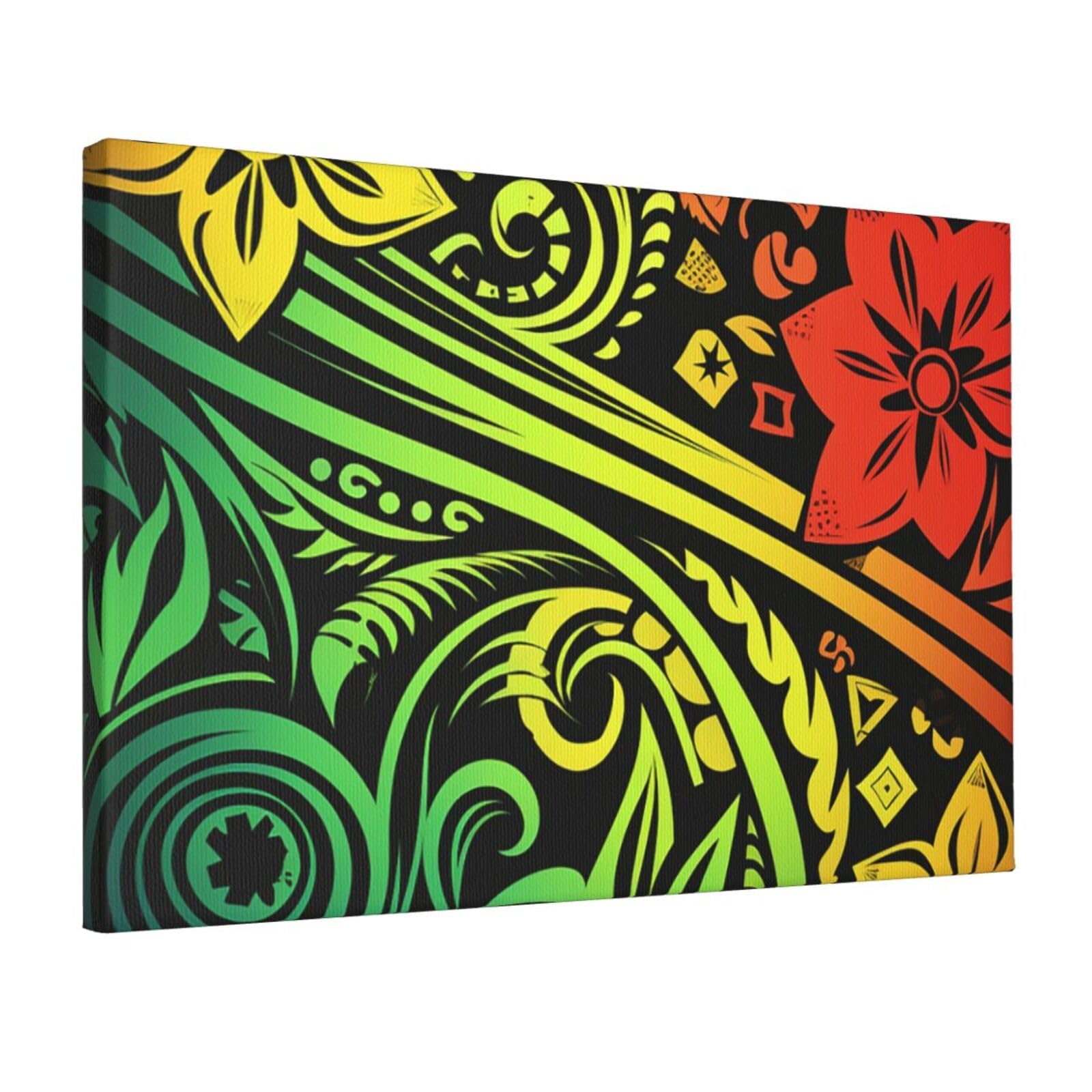 KLOPH Hawaiian tribal style Canvas Wall Art for Living Room 12"x18" Modern Artwork Painting for Bathroom Hanging Canvas Prints Aesthetic Wallart for Bedroom Kitchen Office Wall Decor