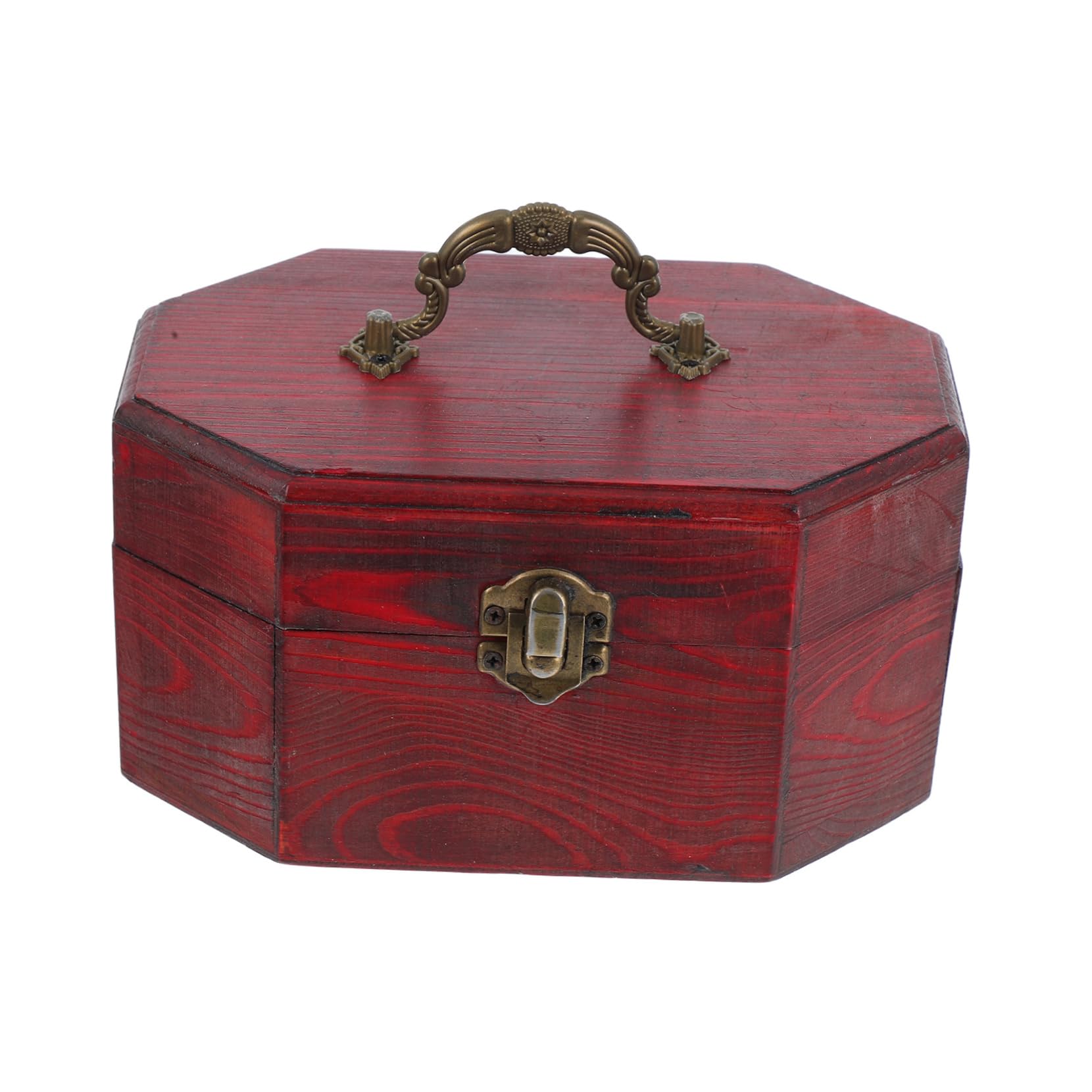 SOLUSTRE Vintage Wooden Tea Box: Chinese Style Handheld Storage Chest - Organizer for Loose Tea Leaves & Bags - Decorative Jewelry Case for Present