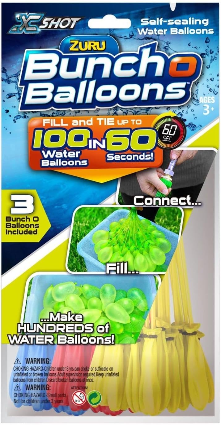 Rubber Zuru Instant 100 Self-Sealing Water Balloons Complete Gift Set Bundle - 3 Pack (300 Balloons Total),300 pcs