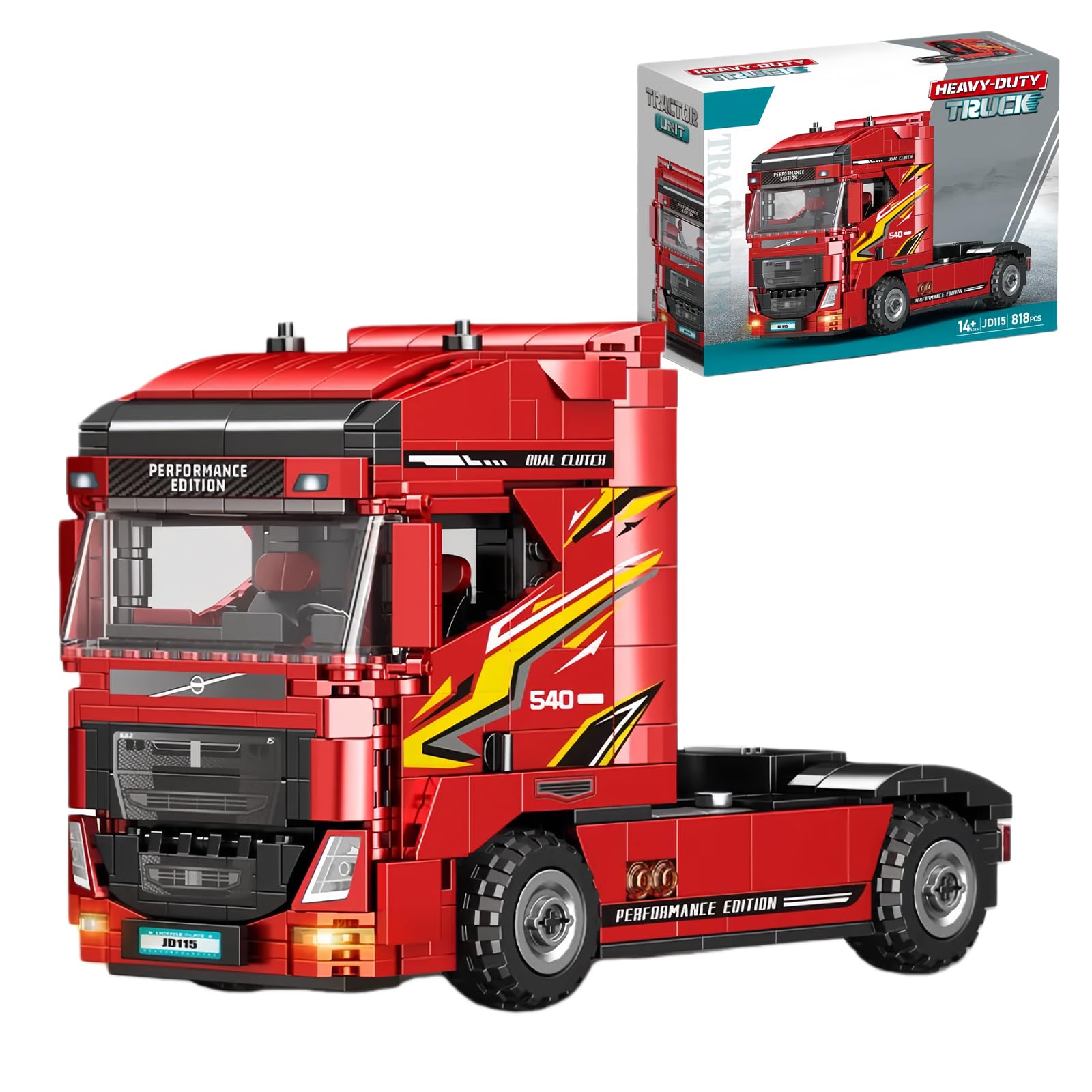 Hochleistungs Lkw Baustein für Erwachsene, 818 Teile Transporter Lkw Modell Spielzeug, Klemmbausteine mit Konstruktionssteinen für Ingenieursfahrzeuge, Geschenk für die Dekoration des Heimbüros