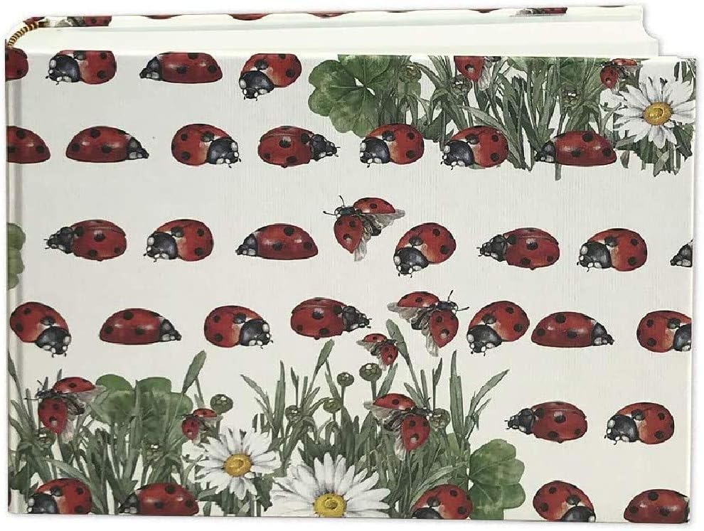 Photo Album 20x15 cm Horizontal Opening Internal 30 Ivory Sheets Separated by Parchment Tissue - Ladybirds