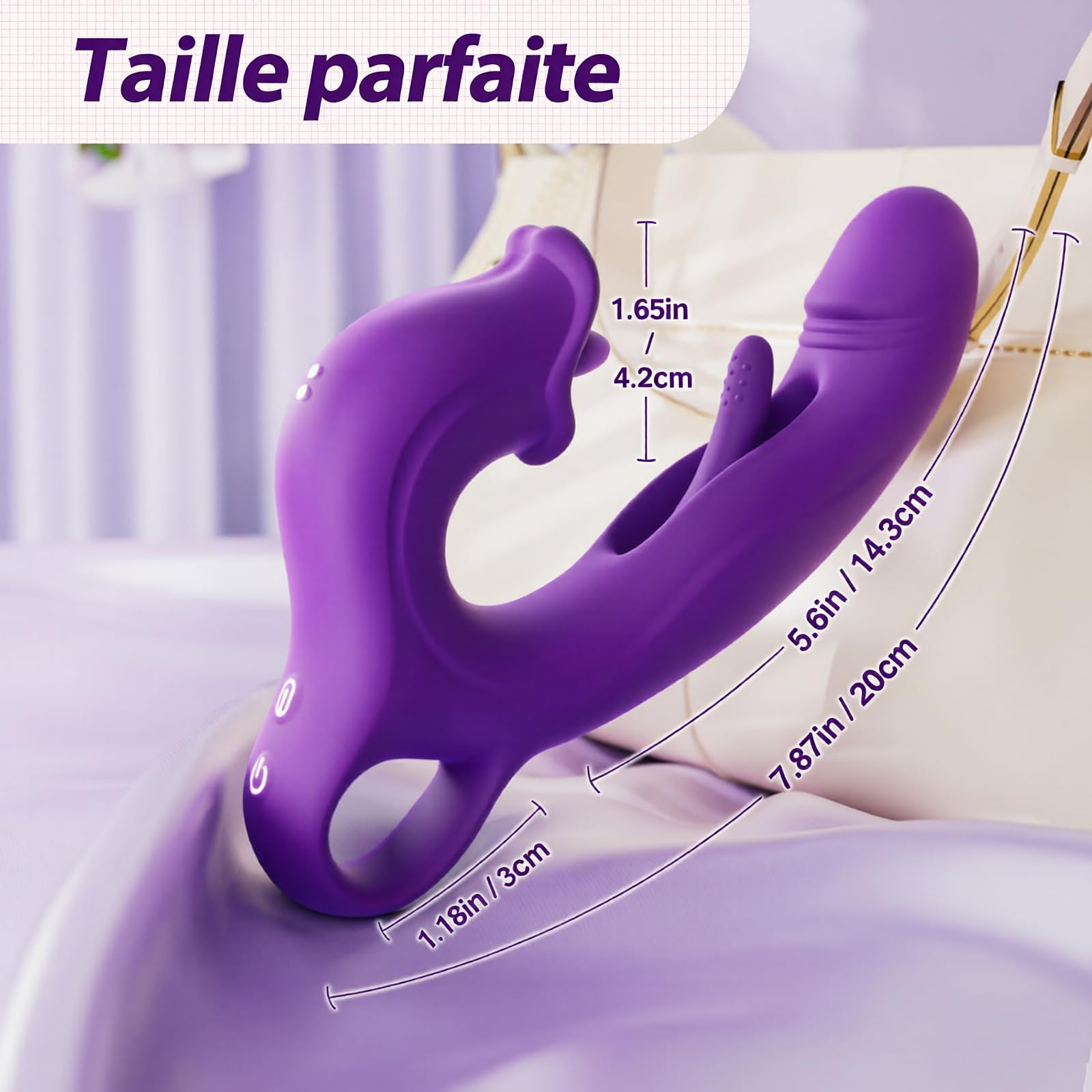 Vibromasseurs sex toýs femme, 3 IN 1 gode vibro-masseur sextoy vibromasseur, femme clitoridien puissant Avec 7 modes de battement et de léchage APP vibromasseurs feminin à distance, Vibro sex toys