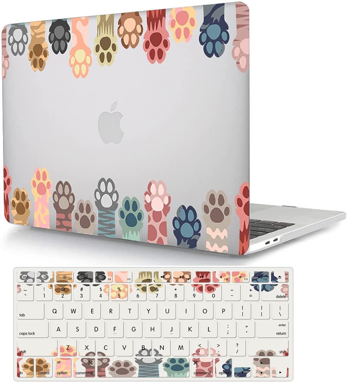 Case Compatible with MacBook Pro 14 inch 2021 Release A2442 M1 Pro/M1 Max, Plastic Protective Hard Shell Case & Keyboard Cover Skin for MacBook Pro 14'' with Touch ID - Cat paw