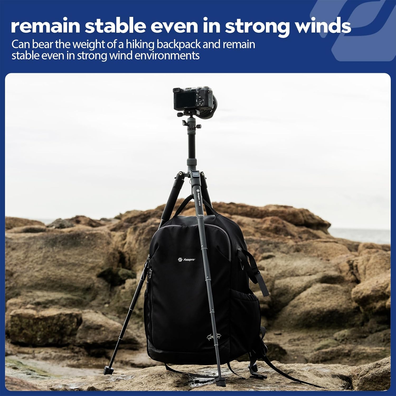 Fotopro Mini Tripod with Ball Head Phone Mount Detachable Selfie Stick Folded only 8.6" Max Load up to 6.6 lbs FY-810 Grey