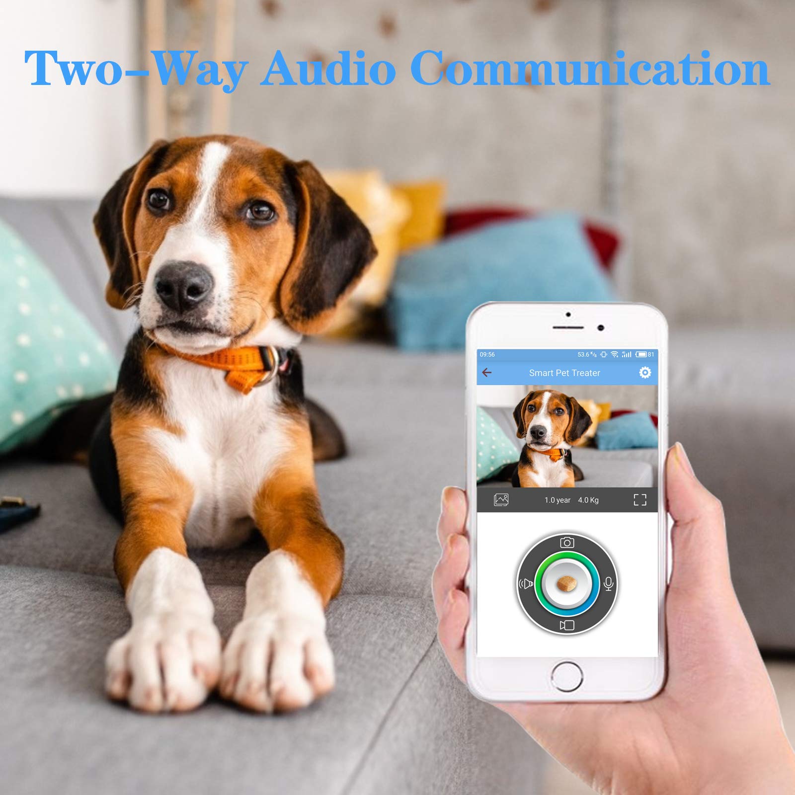 Iseebiz Pet Camera Treat Dispenser, 2.4G & 5G WiFi Dog Camera with 2 Way Audio Talk Listen, 1080P Night Vision Cat Dog Cam, App Control Tossing, Multi Devices Login, Compatible with Alexa, Upgraded - image 8