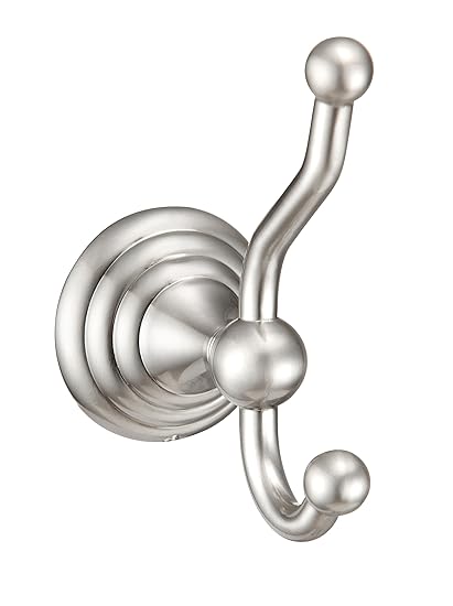 Hardware House H11-1522 Stockton Collection Double Bath Hook, Satin Nickel