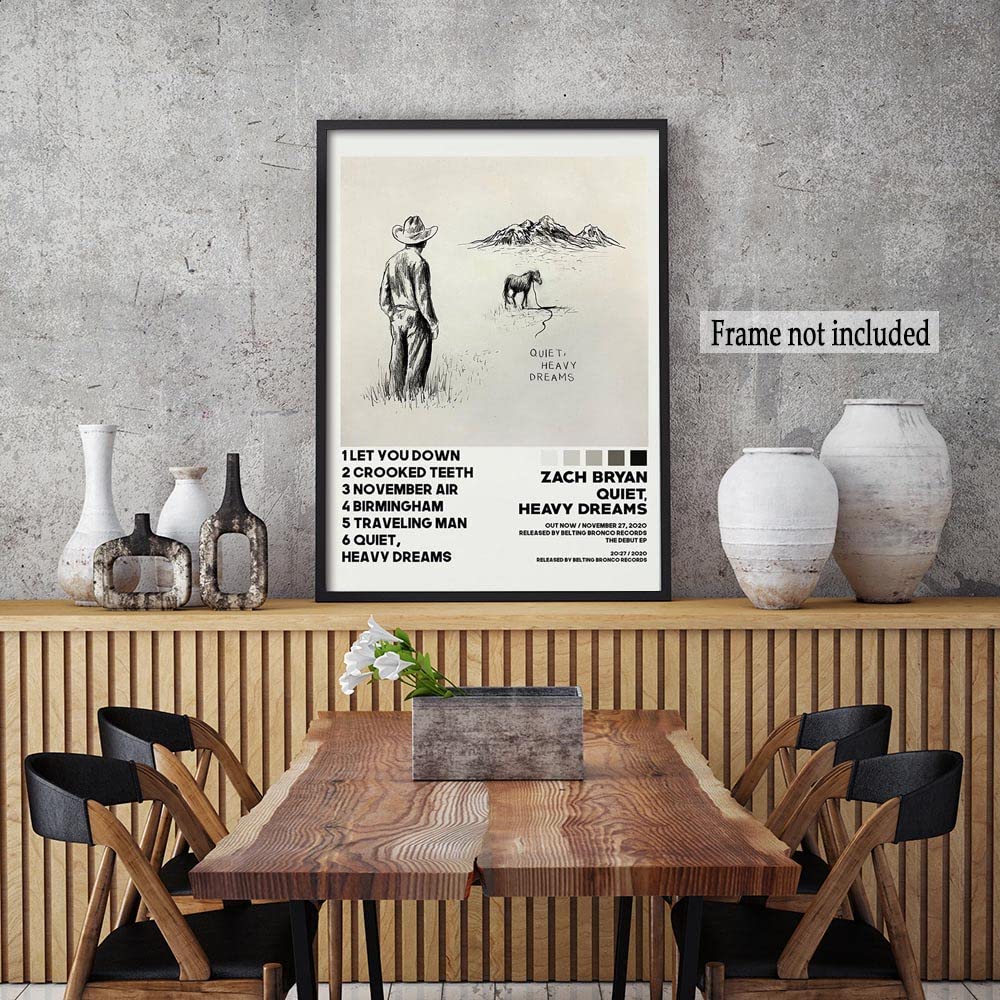 BIDNSNHKJ Zach Bryan Kamer decoratie poster, print muurkunst decoratie