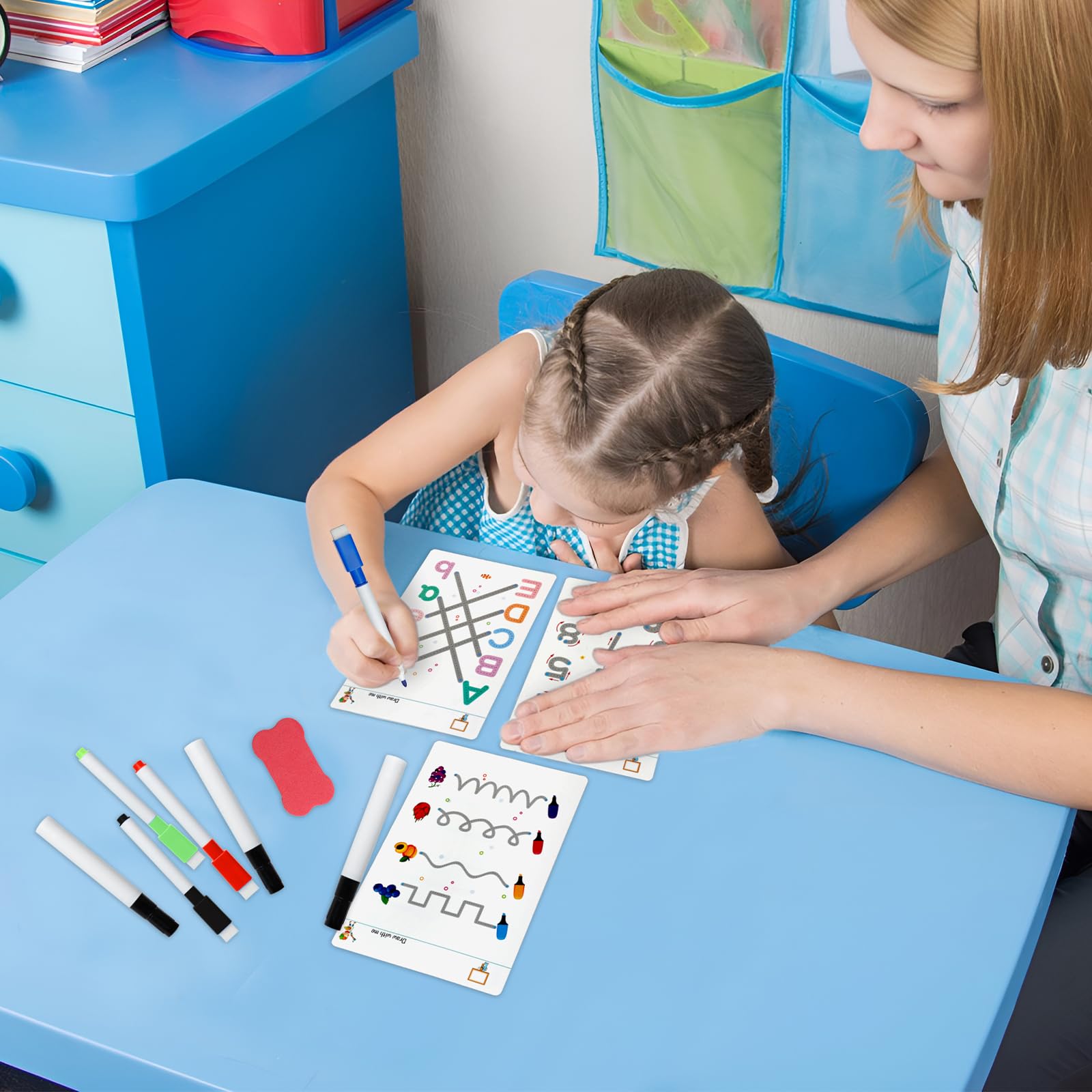 Quaderno Di Scrittura Riutilizzabile Gienslru Scribblesmart – 4 Livelli, 2-6 Anni, Con Penne E Gomma, Per Controllo Penna E Disegno - 4