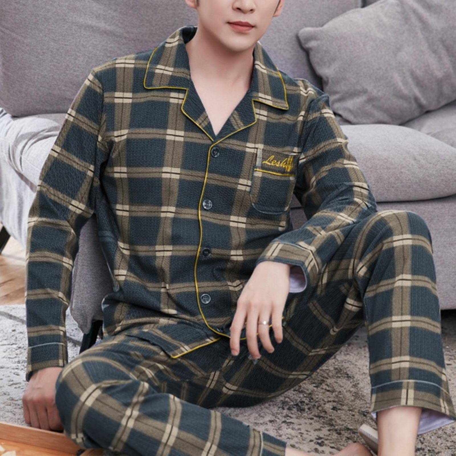Pigiama Pigiama da Uomo Pigiama in Cotone Suits Pantaloni Pantaloni Pigiama Pigiama Uomo Casual Homewear Abbigliamento Casual