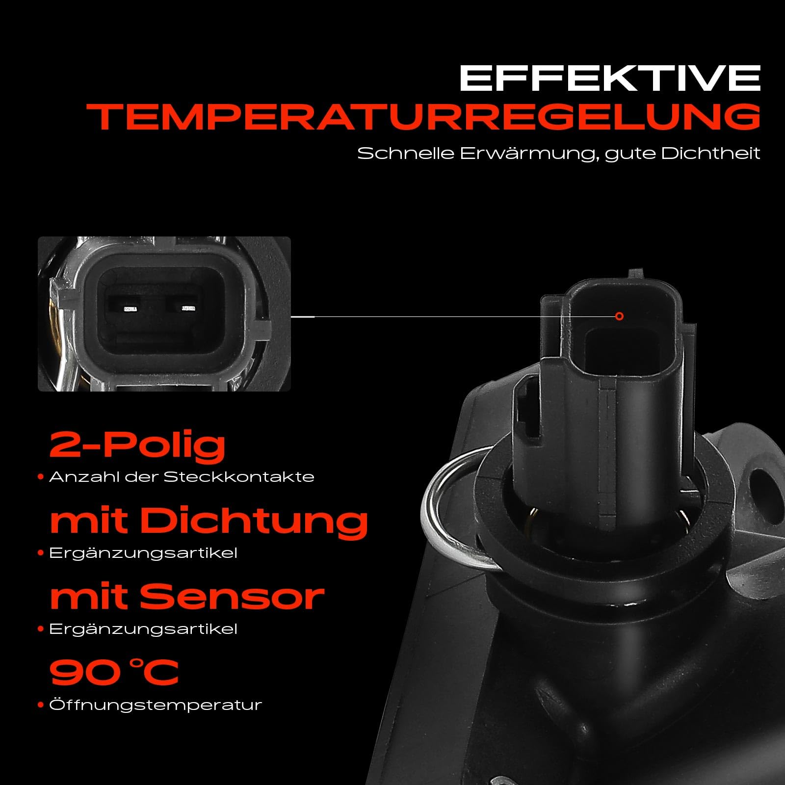 Frankberg Refrigerante del Termostato Compatibile con C30 533 2.0L 2010-2012 C70 II Cabriolet 542 2.0L 2010-2013 S40 II 544 2.0L 2010-2012 S60 II 134 2.0L 2.4L 2010-2018 Replace# 31293556