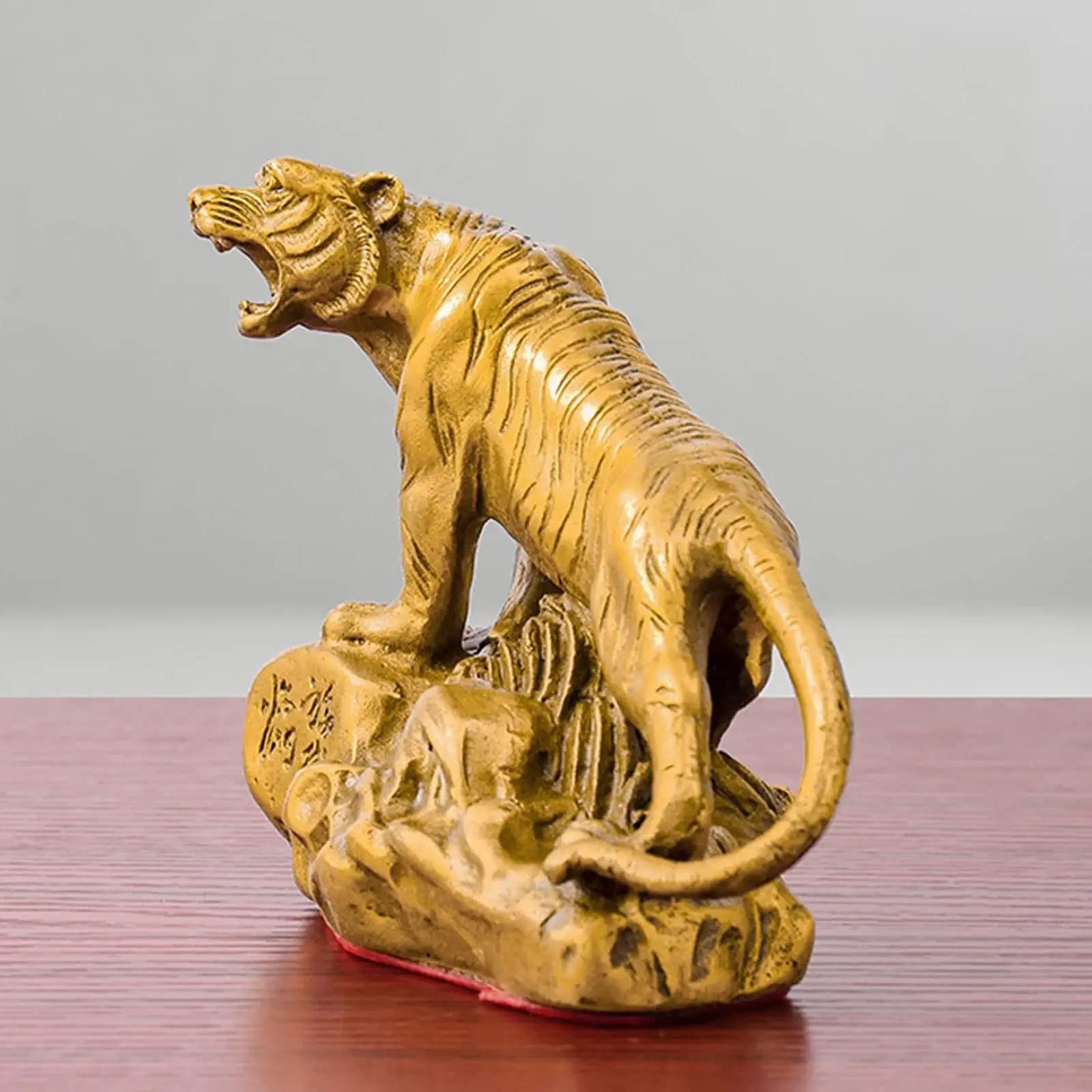 Amazon.co.jp: 中国の干支幸運の虎の置物手作り真鍮風水虎の像ホーム