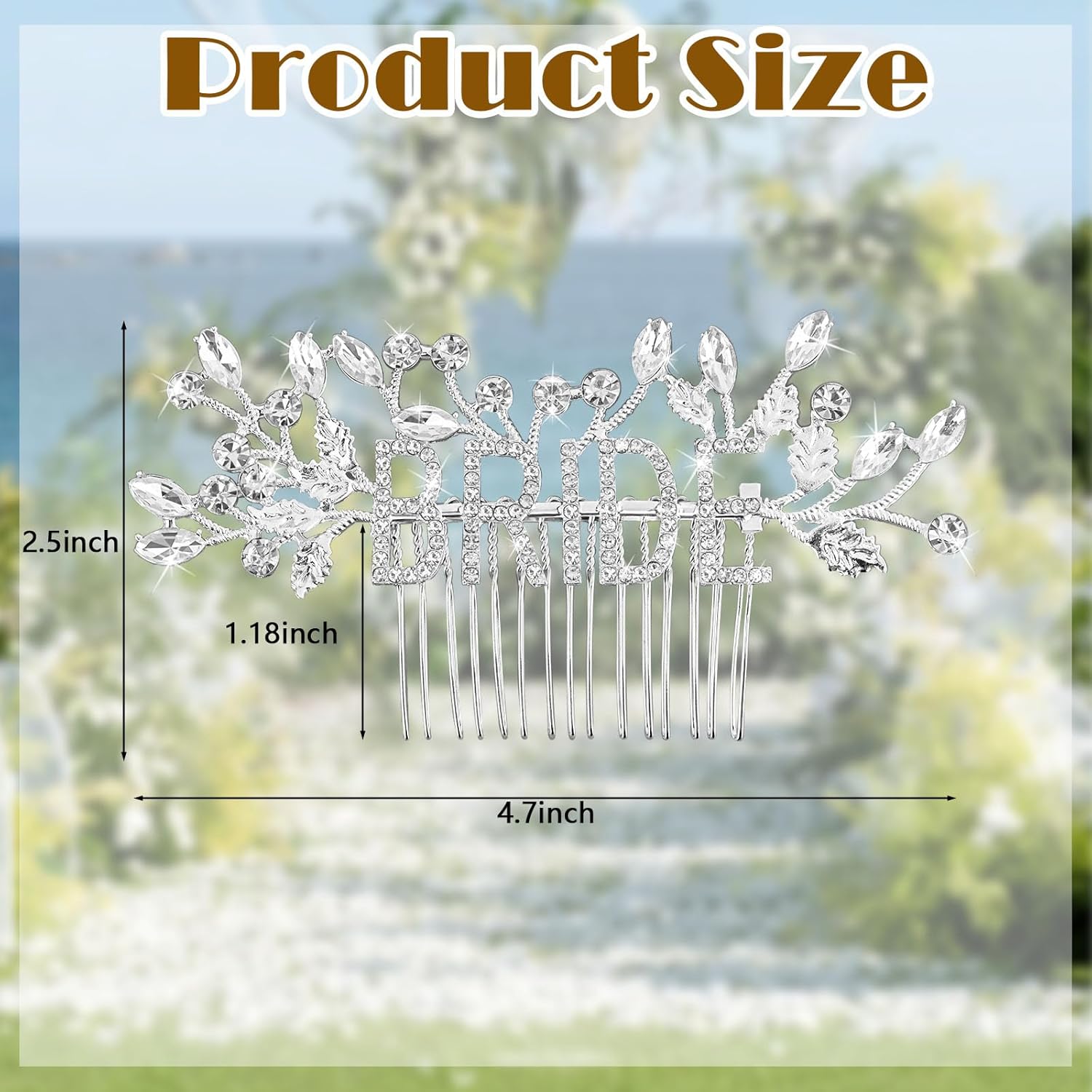 Wedding Hair Pieces for Brides Bridal Hair Accessories Wedding Hair Comb Silver Headpiece for Bride - Image 5