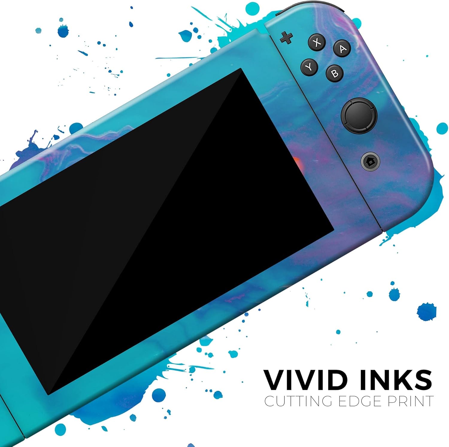 Design Skinz - Compatible with Nintendo Switch Console Bundle - Skin Decal Protective Scratch-Resistant Removable Vinyl Wrap Cover - Marbleized Ocean Blue