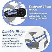 Vista 3 de 12 14 16 18 Inch Kids Bike BMX Style Bicycle with Training Wheels Coaster Brake for 2-10 Years Old Toddlers Boys Girls Multiple