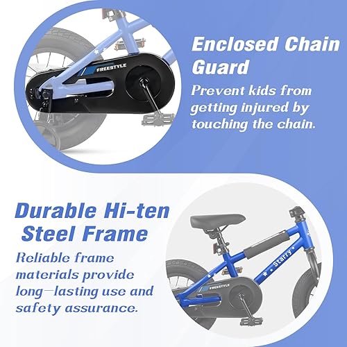 Miniatura 3 de 12 14 16 18 Inch Kids Bike BMX Style Bicycle with Training Wheels Coaster Brake for 2-10 Years Old Toddlers Boys Girls Multiple Colors