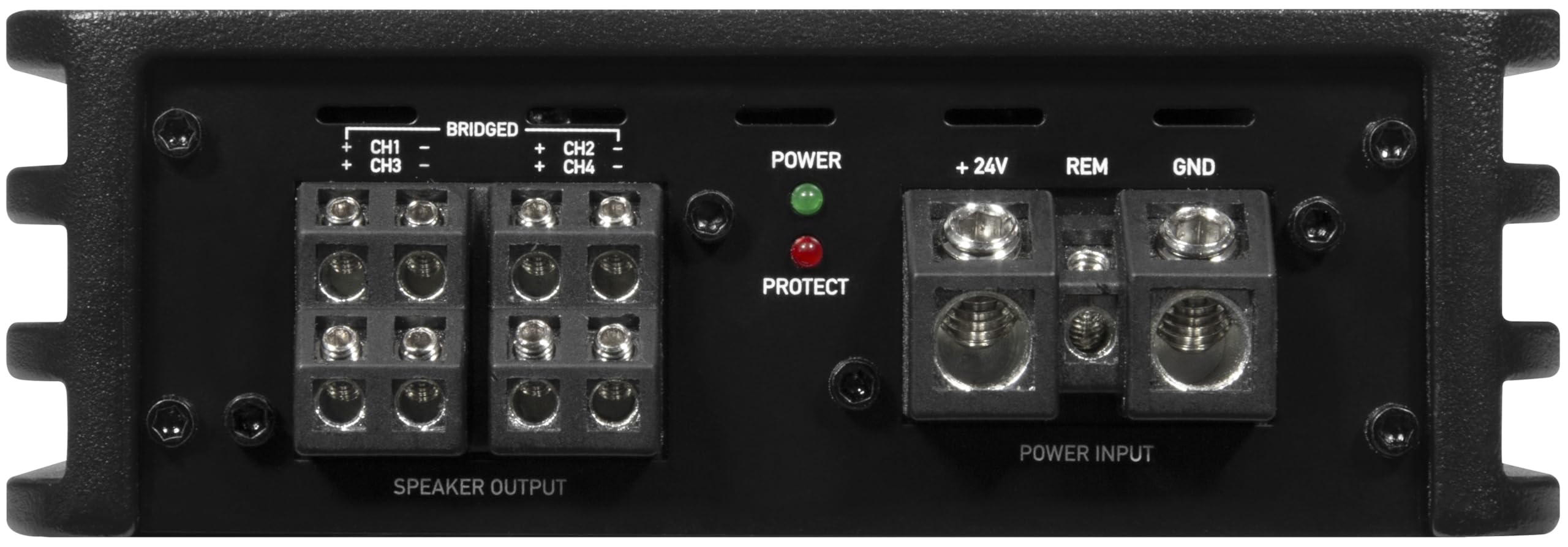 ESX Q-FOURv3-24V - Amplificador digital compacto de 4 canales Clase D | 4 x 100/120 W RMS @ 4/2 ohmios de la serie Quantum | 24 voltios