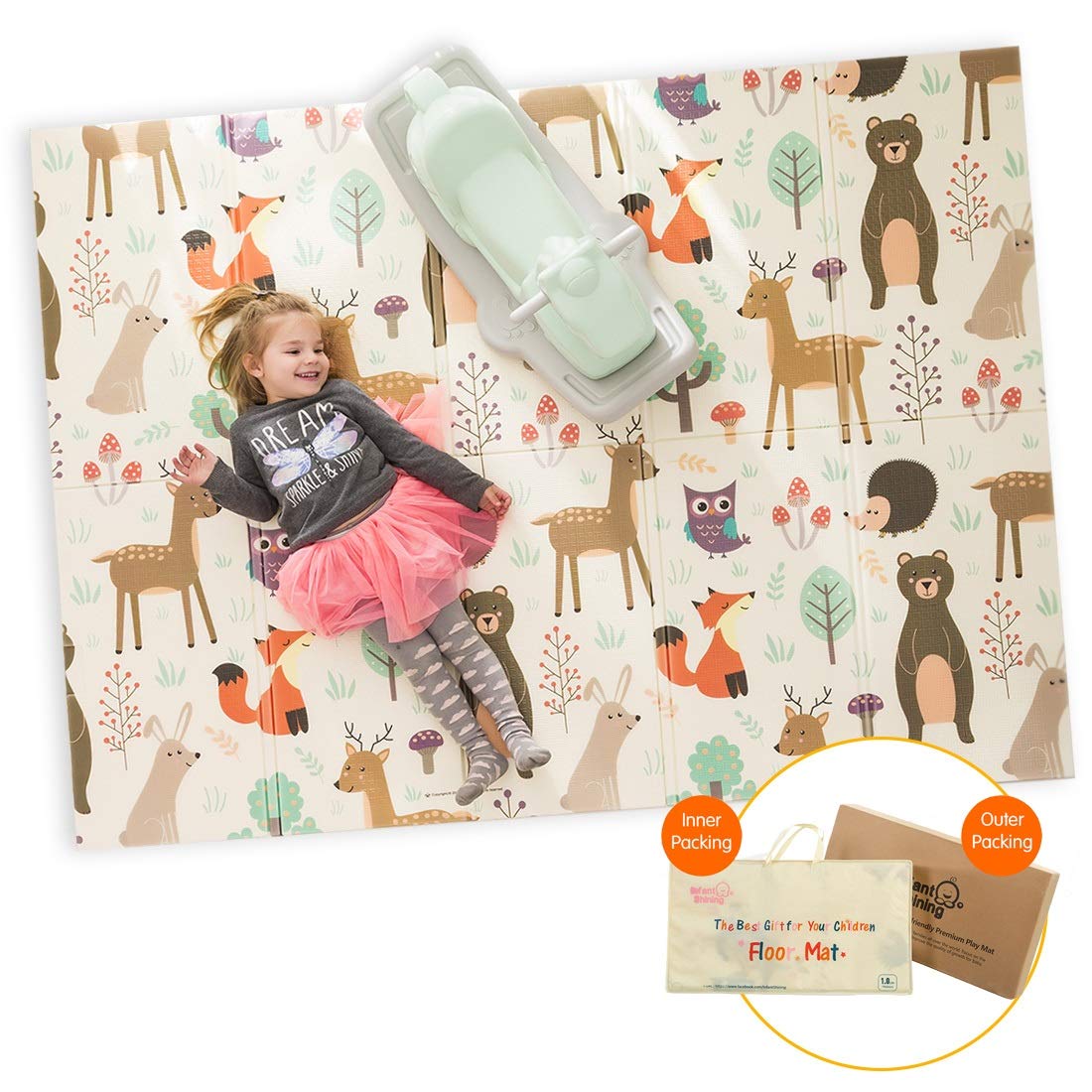 Infant Shining Baby Play Mat, 58in'x78in',Foam Play Mat,Foldable Play Mat, Waterproof and Antislip M