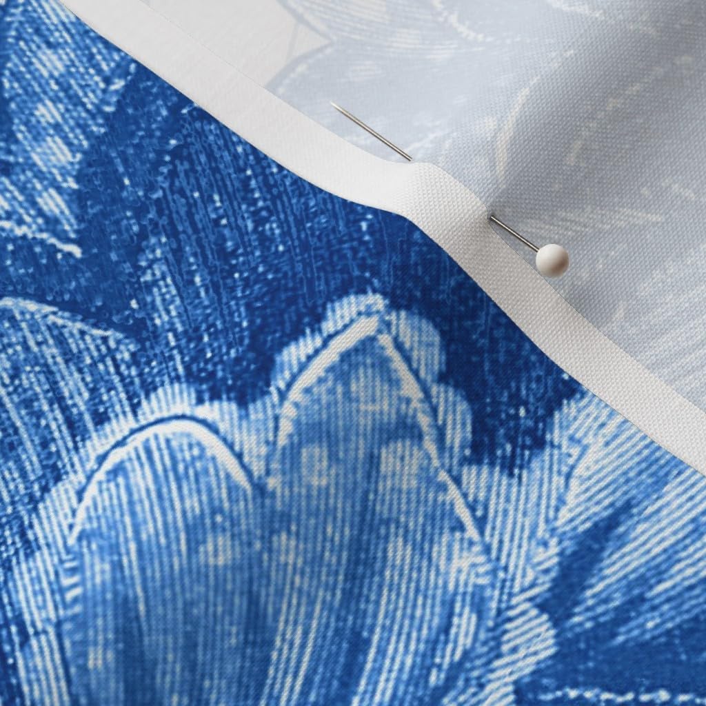 Spoonflower Fabric - Blue White Chinoiserie Nature Traditional Floral Indigo Printed on Petal Signature Cotton Fabric by The Yard - Sewing Quilting Apparel Crafts Decor