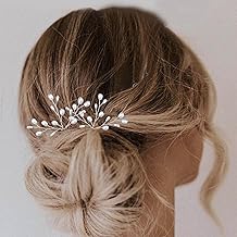 Wendalern Barrette Pour Cheveux De Mariage Barrette Pour Cheveux En Perle De Culture Barrette Pour Cheveux En Perle Argentée Épingle À Cheveux Postiche Accessoires De Cheveux Pour Femmes Et Filles