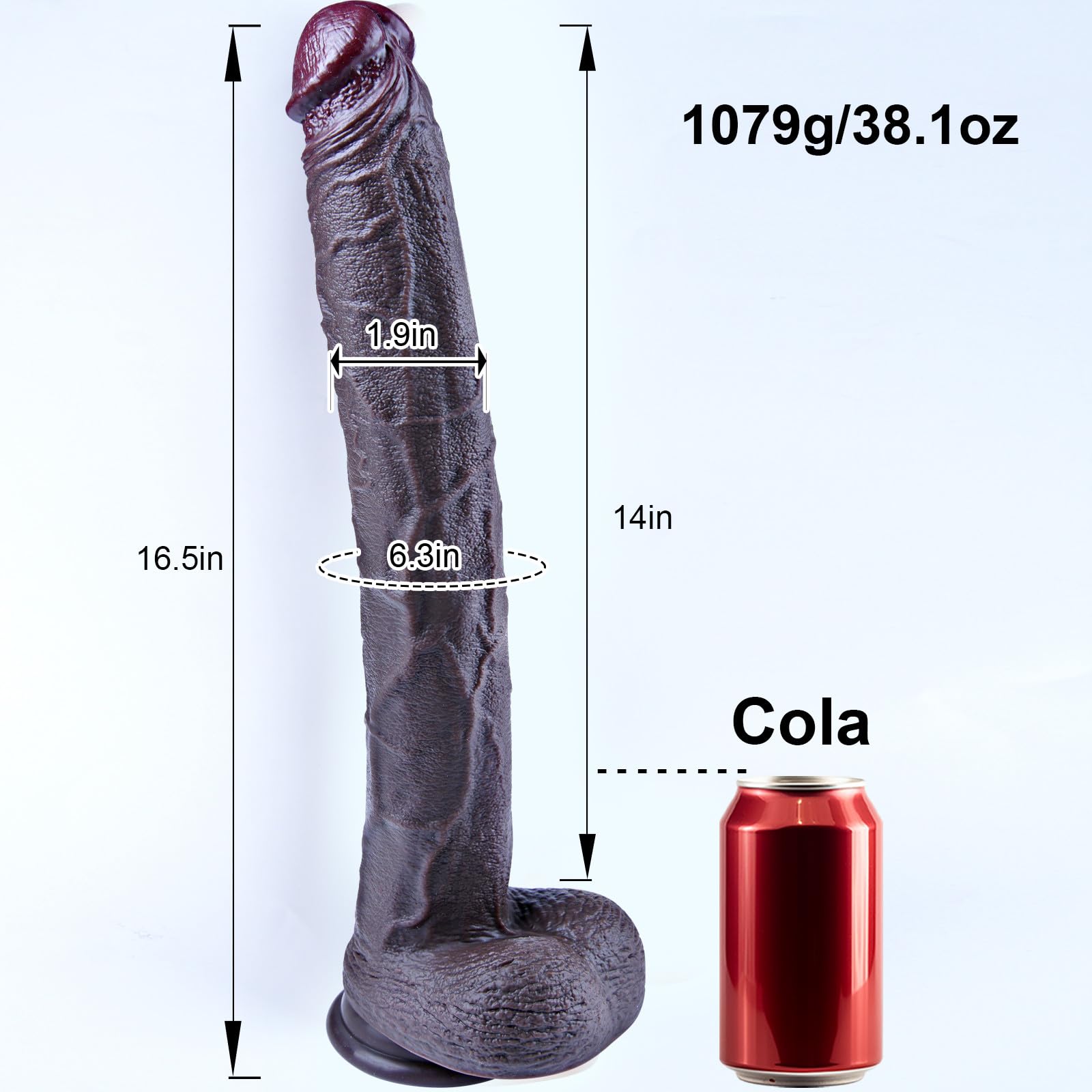 Fallo nero extra lungo da 42 cm, giocattolo sessuale femminile realistico, silicone a doppia densità, ventosa, fallo gigante XXXL, stimolatore grande e spesso con palla, adatto per donne/uomini/coppie