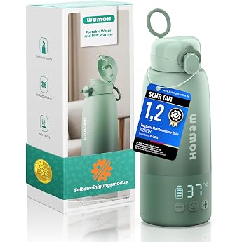 Tragbarer Flaschenw rmer Baby f r unterwegs mit Selbstreinigungsfunktion Pr zise Temperaturkontrolle & 450ml Gro e Kapazit t 100W Schnellaufw rmung f r Muttermilch & Wasser Milchw rmer to go