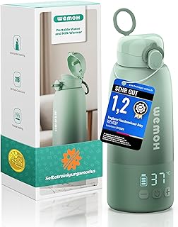 Tragbarer Flaschenwärmer Baby für unterwegs mit Selbstreinigungsfunktion, Präzise Temperaturkontrolle & 450ml Große Kapazität, 100W Schnellaufwärmung für Muttermilch & Wasser Milchwärmer to go