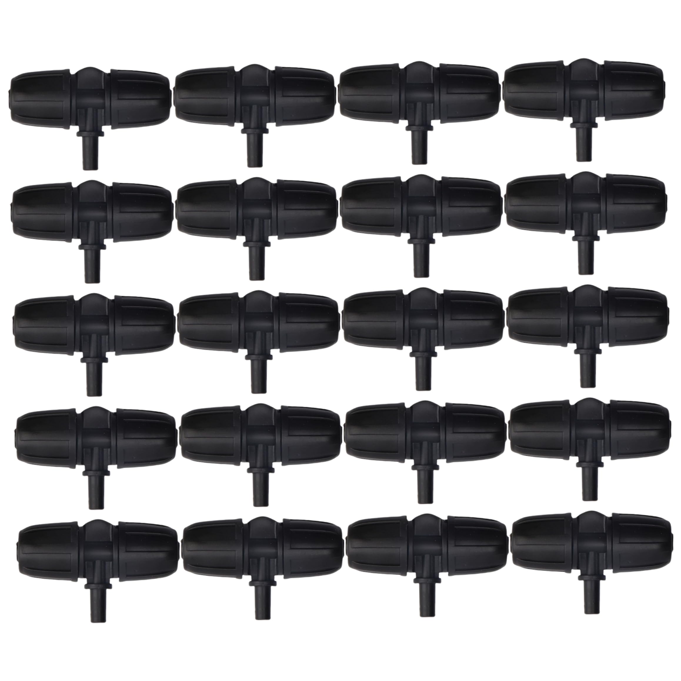 Drip Irrigation Fittings, Plastic Garden Hose Splitter 3 Way Drip Irrigation Hose Connector for 8mm & 12mm Tubing 20 Pack.