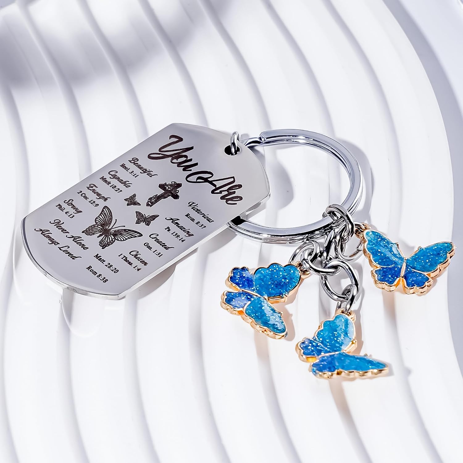Inspirational Christian Gifts Keychain for Women - Religious Gift Keyring for Men, Priests, Sister, Friend, Mom, Catholic