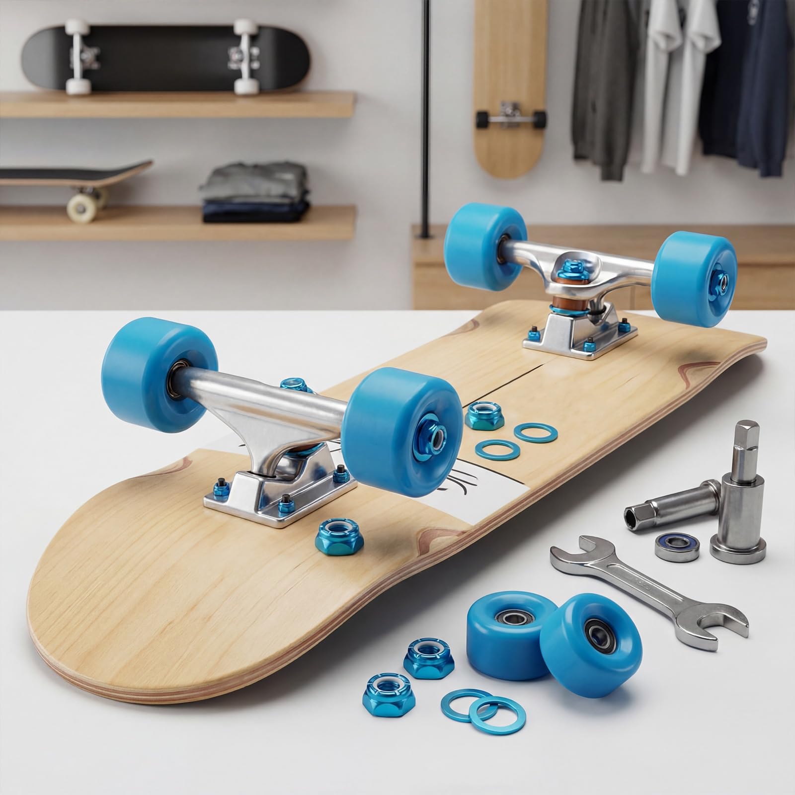 Toyvian – Paire De Trucks En Alliage Alu Pour Skateboard, Compatible Longboard Et Cruiser, Montage Rapide, 15x7x5,5 Cm