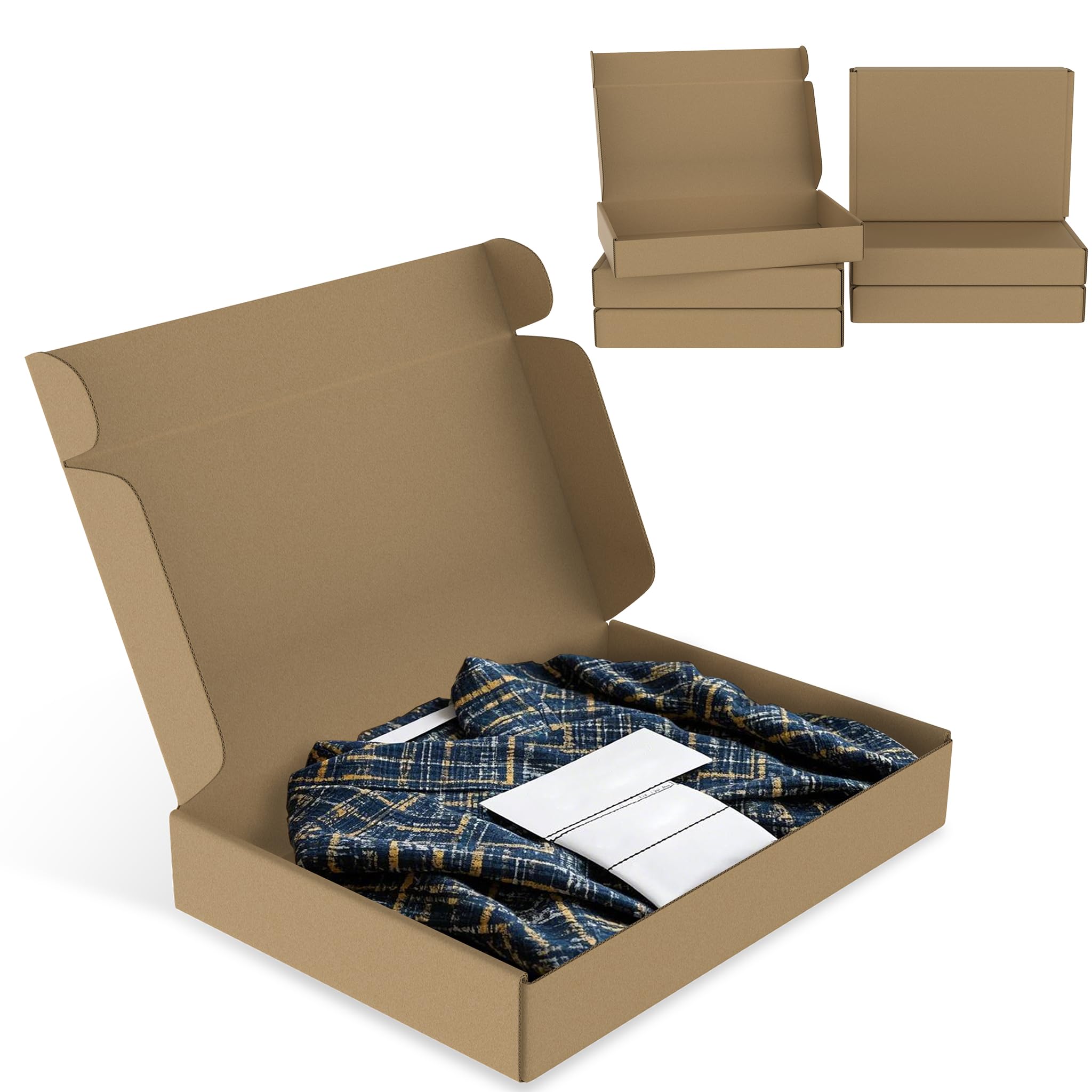 Maxibriefkarton 32x120x5cm Versandkarton Faltschachtel 60 Stück | Braun Wellpappe-Faltbox für DHL Versand, Warensendung & Geschenke, ideal für Bücher, kleine Waren & sichere Verpackung