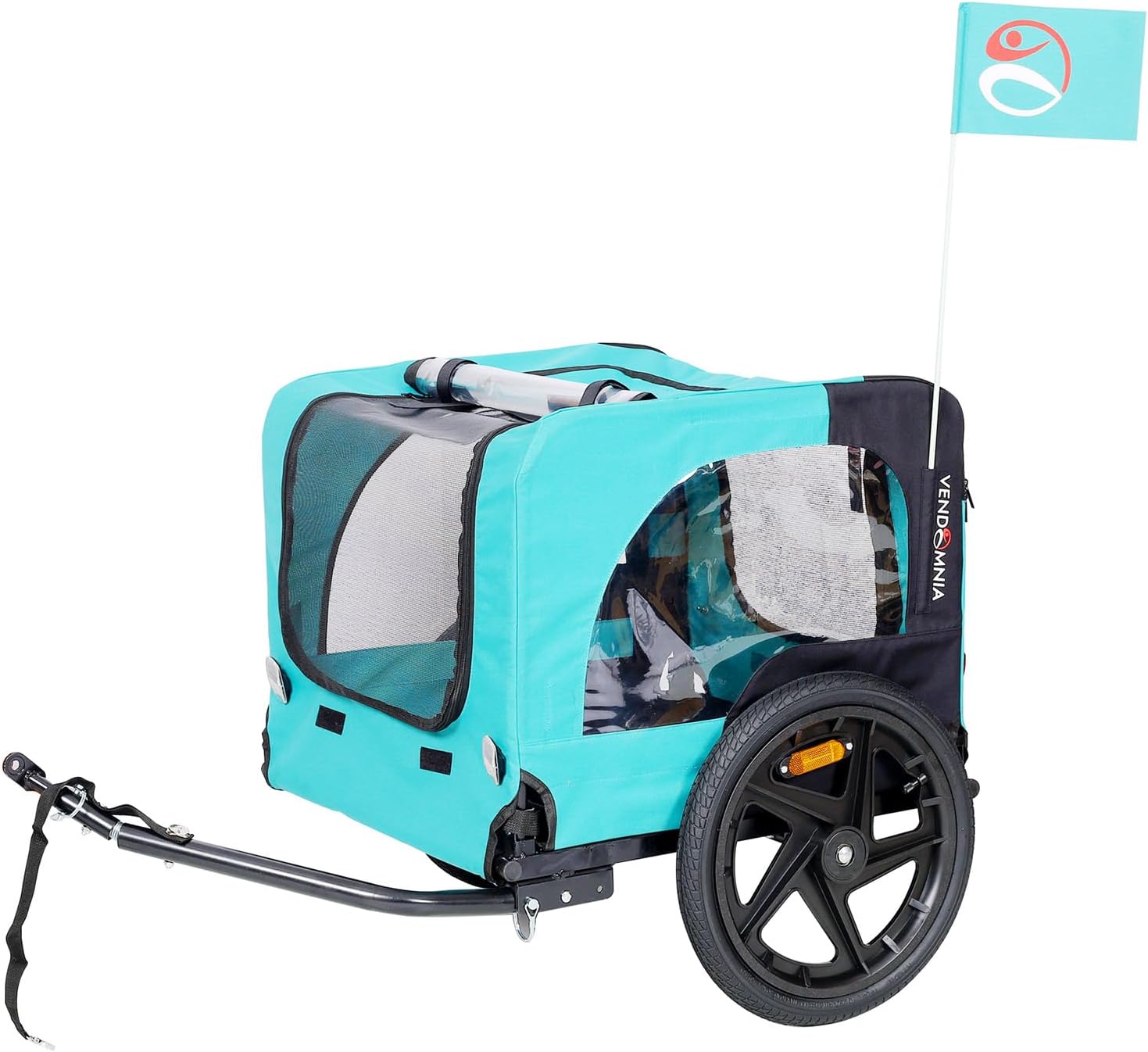 Dog Bike Trailer - Dog Trailer for Bicycle, Cargo Cycle Trailers Wagon Cart Pet Bike Carrier w/ 3 Doors, Aluminum Wheels, Safety Flag, Easy to Connect&Disconnect, Collapsible to Store