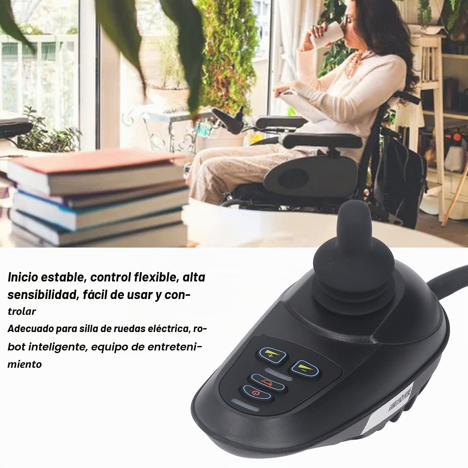 Controlador de Palanca de Mando para Silla de Ruedas Eléctrica Cepillada con Motor 50A DC24V, Accesorio Inteligente para Sillas de Ruedas para Pie en Pendiente, Protección del