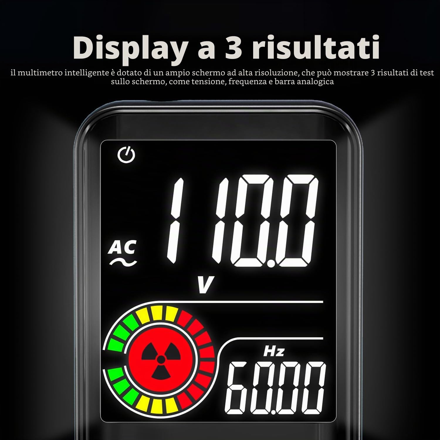 BSIDE S20 Multimetro Digitale Automatico Ricaricabile Display a Colori 3 Risultati Tester Intelligente con Rilevatore EMF Tester di Tensione Capacità Continuità Ohm Hz Diodo Filo Vivo con Custodia