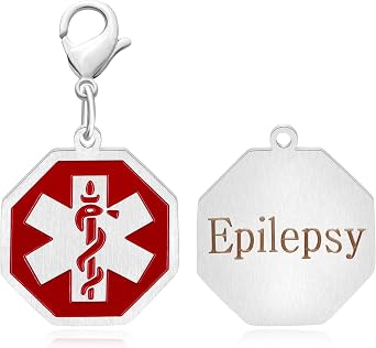 Customizable Medical Alert Keychain Stainless Steel Octagon Tag Engraved Text Medical Identification Keychains