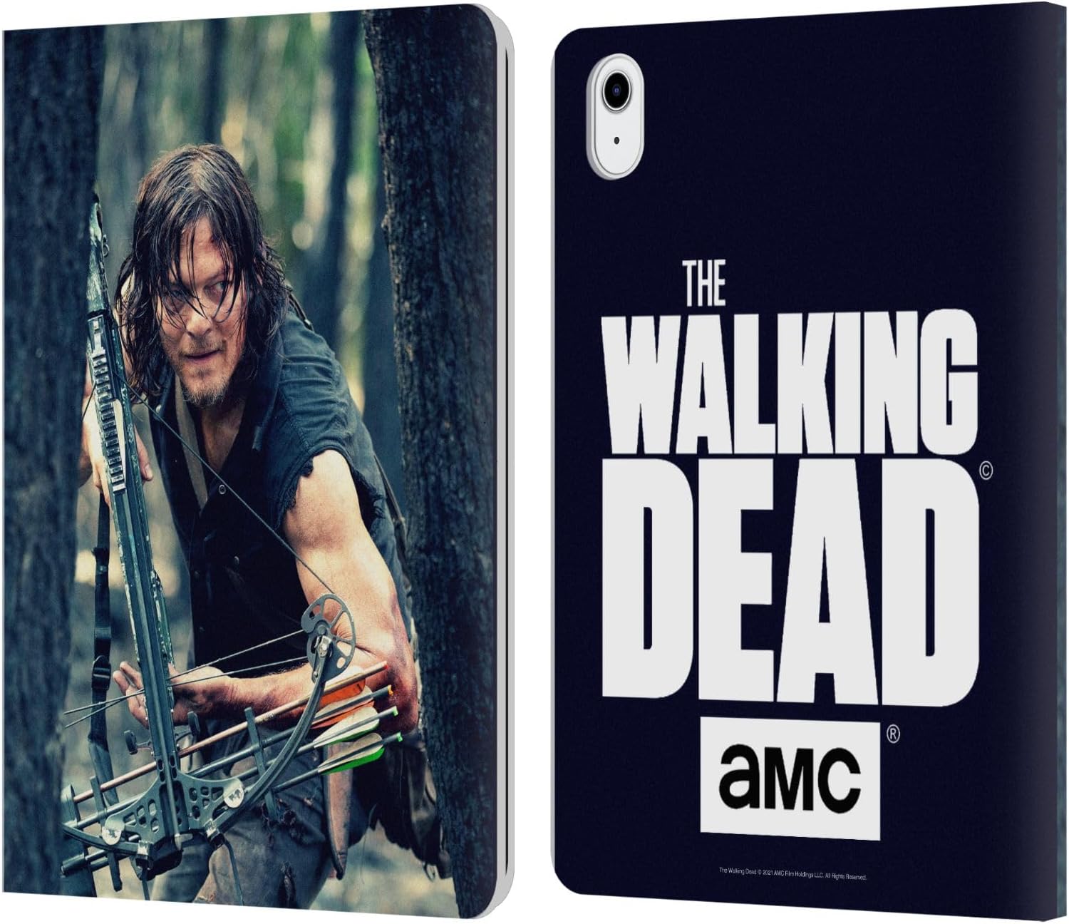 Head Case Designs Officially Licensed AMC The Walking Dead Lurk Daryl Dixon Leather Wallet Case Compatible with Apple iPad Air 11 2020/2022/2024/2025