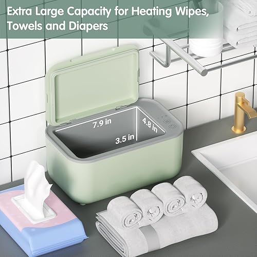 Miniatura 2 de Calentador de toallitas con control de temperatura de 3 pasos, dispensador de toallitas térmicas de gran capacidad para recién nacidos y adultos,