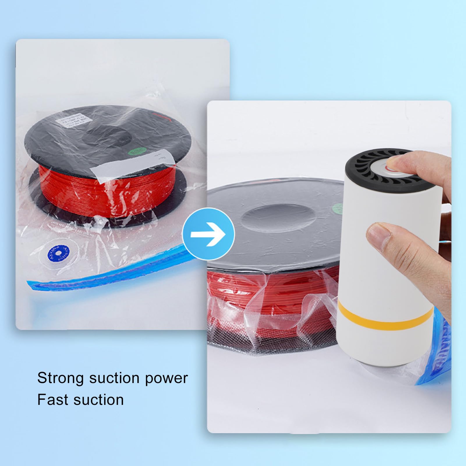 Bolsas de Almacenamiento Al Vacío de Filamento Bomba Automática Eficiente 30 11,81 X 13,39 Pulgadas para Conservar el Filamento a Largo Plazo Adecuado para Filamentos de 0,5 Kg-1 Kg 1,75