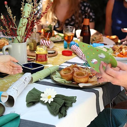 Miniatura 6 de Cindeer Juego de 20 servilletas de gasa de gasa rústicas y bohemias, servilletas de tela arrugada, servilletas decorativas para el hogar, boda,