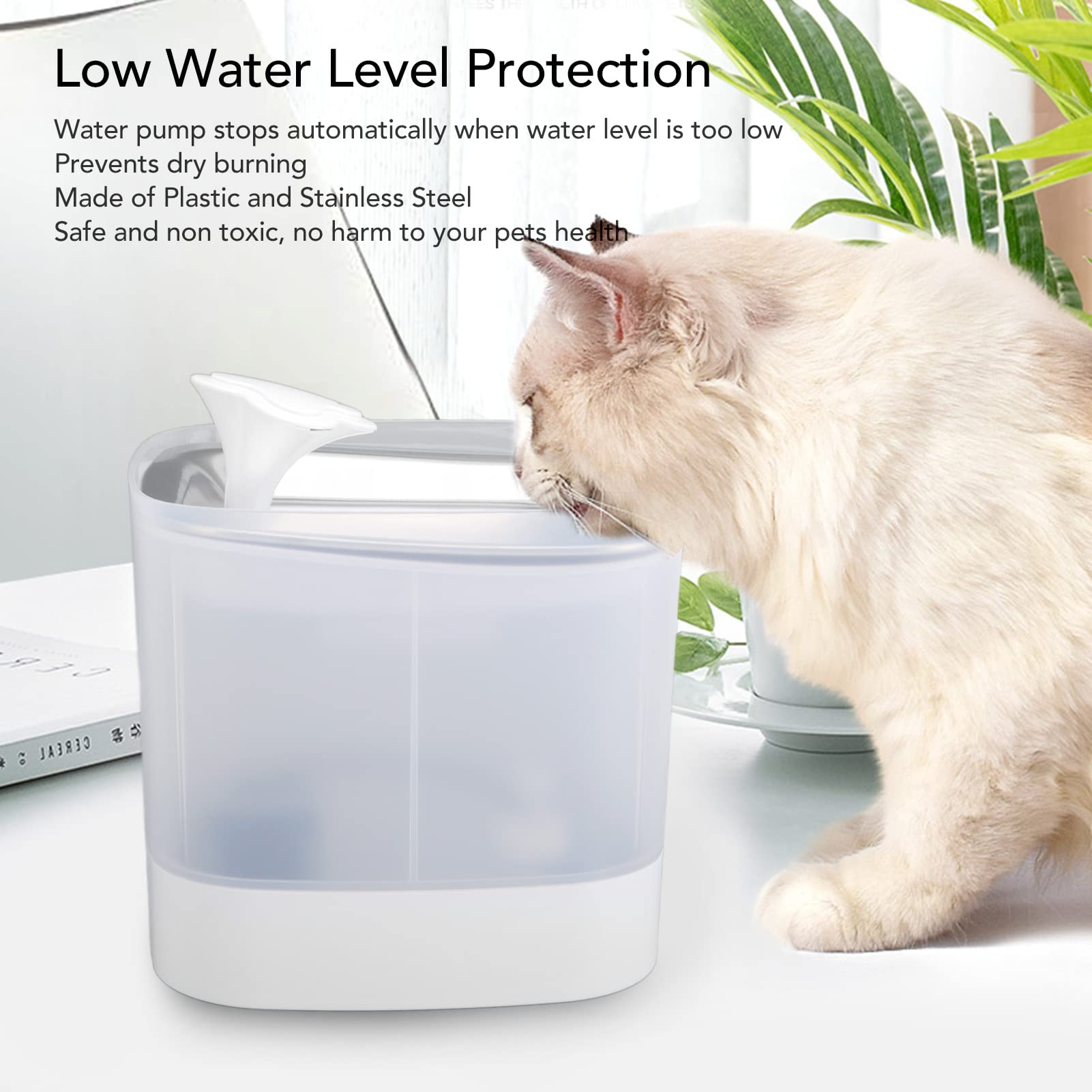 Fuente Para Mascotas De 2,5 L, 2 Modos De Doble Filtración, Dispensador De Agua Automático Para Gatos, Fuente De Agua Automática Para Gatos, Dispensador De Agua Para Perros Con Filtros De Repuesto Par