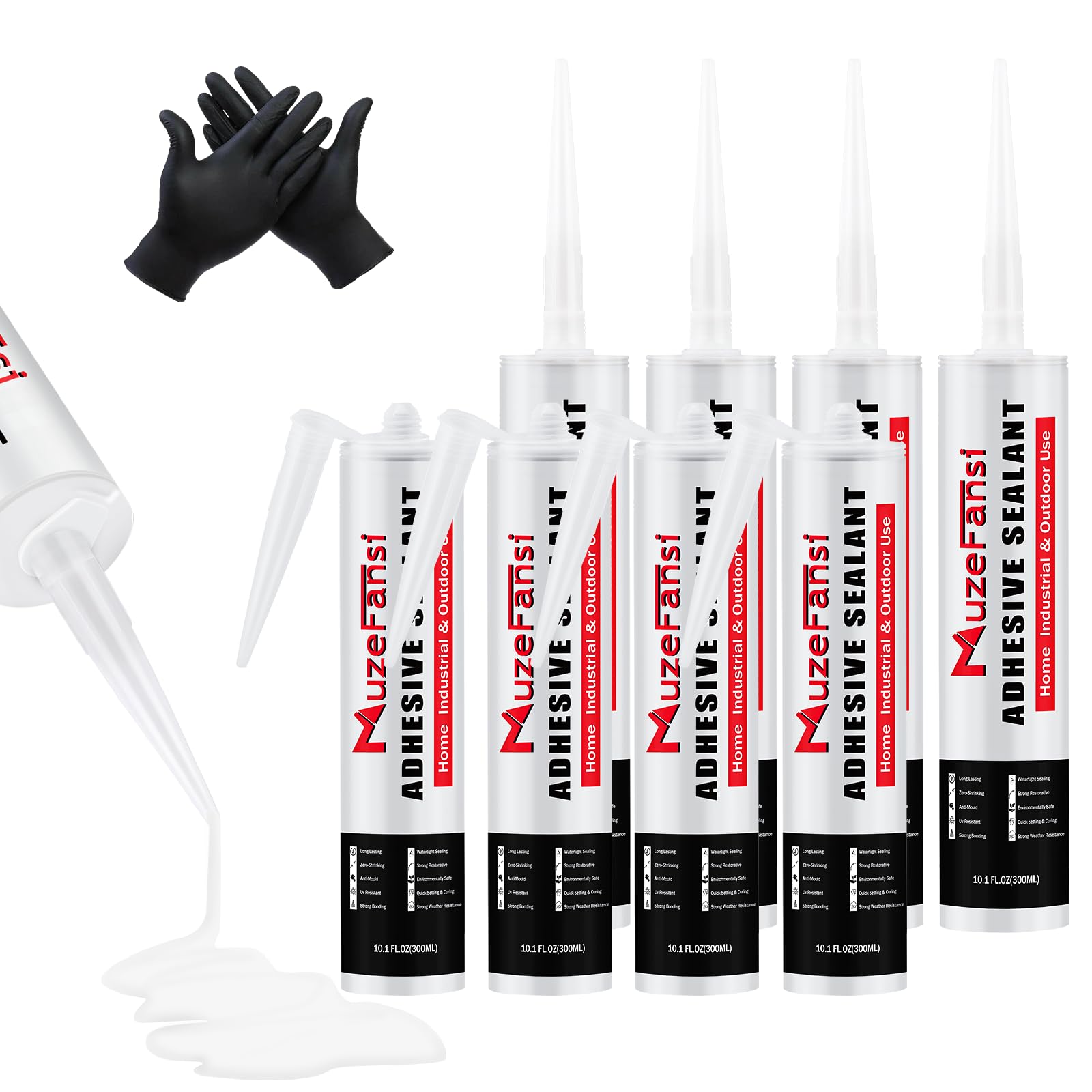 MuzeFansi RV Roof Lap Sealant Self Leveling,8 Pack RV Roof Silicone Sealant White, Waterproof Flexible EPDM RV Sealant and Caulking Exterior Repair