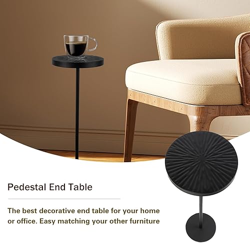 Miniatura 3 de Metal Drink Table, Black Side Table, Modern Martini Table Small End Table for Small Spaces, Living Room, Sofa Couch, Patio, Black