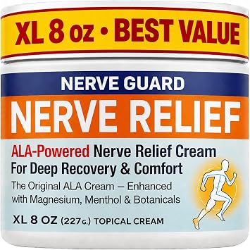 Neuropathy Cream XL 8 oz Maximum Strength Nerve Relief Cream for Feet Hands Legs Toes & Back Fast Acting Relief with Menthol, Magnesium, ALA, Arnica Fast-Aborbing Non-Greasy Super Saver 8 oz